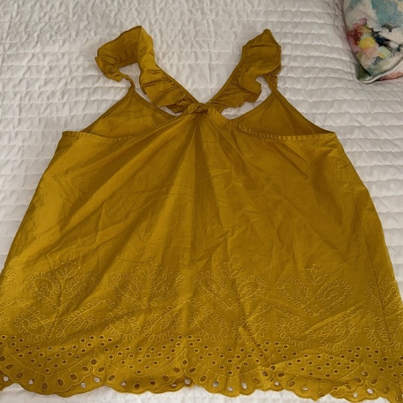 Mustard Yellow Ruffled Women's Top - Picture 4 of 4